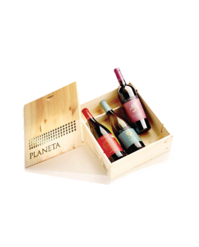 Geschenk-Ideen  Confezione in legno 3 bottiglie - l. 0,750 "Selezione DOC" -Planeta 36,80 €