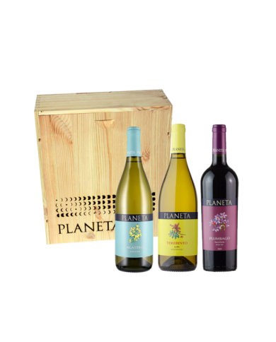 Geschenk-Ideen  Confezione in legno 3 bottiglie - l. 0,750 " i Floreali" - Planeta 36,80 €