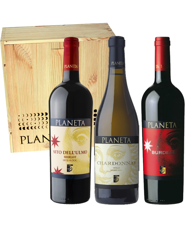Geschenk-Ideen  Confezione in legno 3 bottiglie - l. 0,750 "I Classici DOC" - Planeta 60,66 â‚¬ Geschenk-Ideen  Confezione in legno 3 bottiglie - l. 0,750 "I Classici DOC" - Planeta 60,66 â‚¬