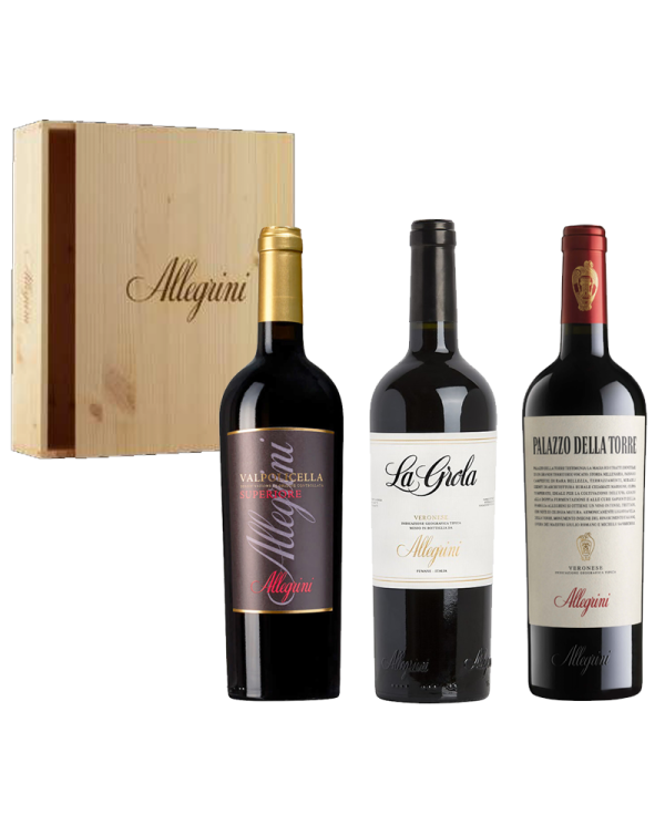 Red Wines  Cassetta in legno 3 BT: Valpolicella Superiore DOC Palazzo della Torre Veronese IGT La Grola Veronese -Allegrini 5... Red Wines  Cassetta in legno 3 BT: Valpolicella Superiore DOC Palazzo della Torre Veronese IGT La Grola Veronese -Allegrini 5...