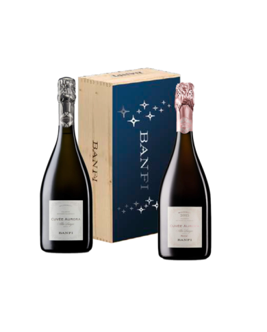 Cassetta legno 2 BT: CUVÉE AURORA ROSÉ Alta Langa DOCG Metodo Classico - CUVÉE AURORA Alta Langa DOCG Metodo Classico - Banfi