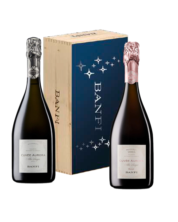 Vini Bianchi  Cassetta legno 2 BT: CUVÉE AURORA ROSÉ Alta Langa DOCG Metodo Classico - CUVÉE AURORA Alta Langa DOCG Metodo Cl... Vini Bianchi  Cassetta legno 2 BT: CUVÉE AURORA ROSÉ Alta Langa DOCG Metodo Classico - CUVÉE AURORA Alta Langa DOCG Metodo Cl...