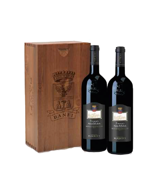 Vini Rossi  Cassetta in legno 2 BT Brunello di Montalcino Poggio alle Mura 2015 - Banfi 70,33 €