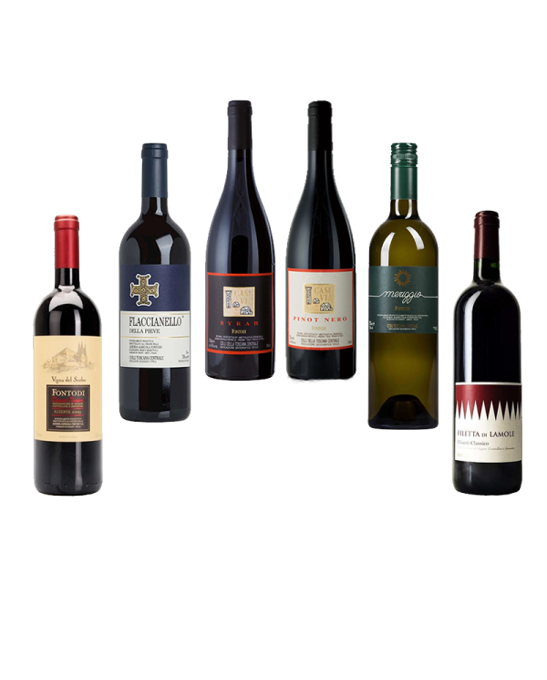 Rode wijnen  Fontodi: Syrah , Pinot Nero Case Via - Flaccianello - Chianti "Vigna del Sorbo", "Filetta di Lemole - Sauvignon ...