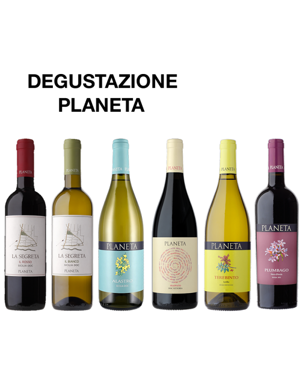 Vini Rossi  Planeta: La Segreta Rosso - La Segreta Bianco - Alastro Menfi- Frappato Vittoria - Trebinto Menfi - Plumbago 50,57 €