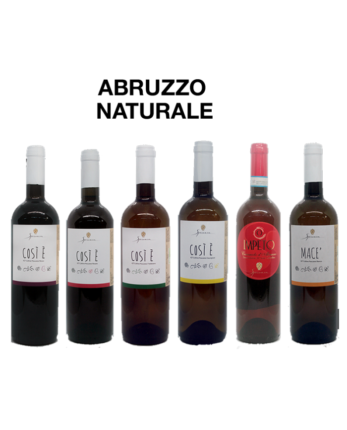Rode wijnen  Abruzzo Naturale: Così è rosso - Così è Rosato - Così è Sauvignon - Così è Trebbiano - Impeto Cerasuolo d'Abruzz...