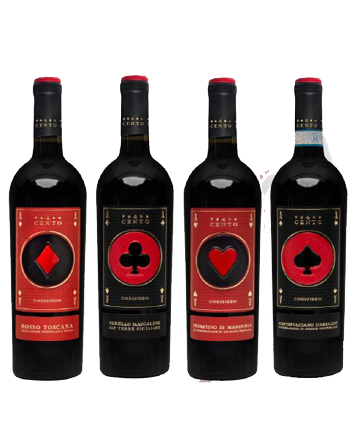 Rode wijnen  Quattrocento - Rosso Toscana - Nerello Mascalese - Primitivo di Manduria - Montepulciano d'Abruzzo - Fantini Far...