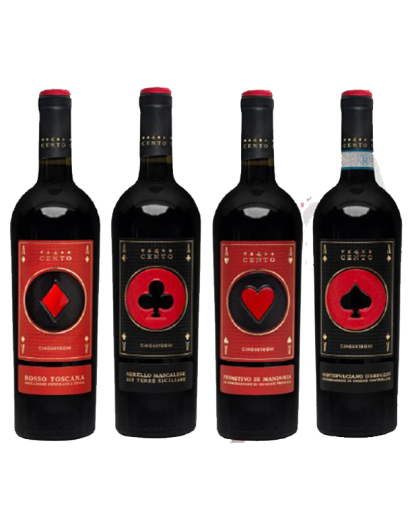 Rode wijnen  Quattrocento - Rosso Toscana - Nerello Mascalese - Primitivo di Manduria - Montepulciano d'Abruzzo - Fantini Far... Rode wijnen  Quattrocento - Rosso Toscana - Nerello Mascalese - Primitivo di Manduria - Montepulciano d'Abruzzo - Fantini Far...