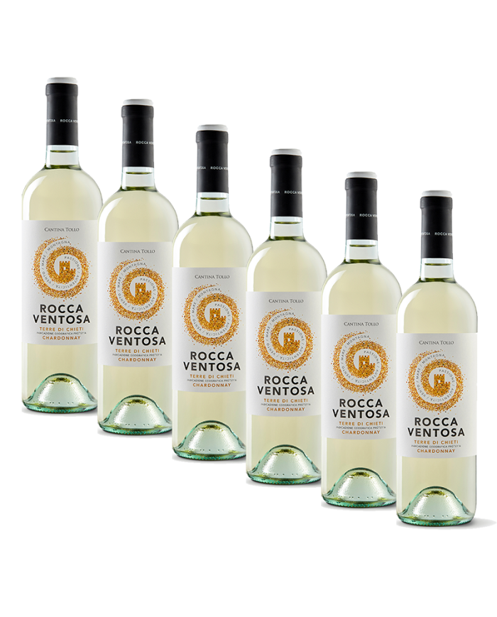 Witte Wijnen  6 bottiglie Chardonnay Terre di Chieti IGP 2021 - Rocca Ventosa - Cantina Tollo 25,00&nbsp;€