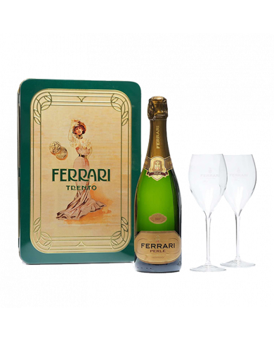 White wines  Perlé Ferrari Scatola di Latta Vintage Trento DOC 2017 + 2 flûte 55,64 € White wines  Perlé Ferrari Scatola di Latta Vintage Trento DOC 2017 + 2 flûte 55,64 €