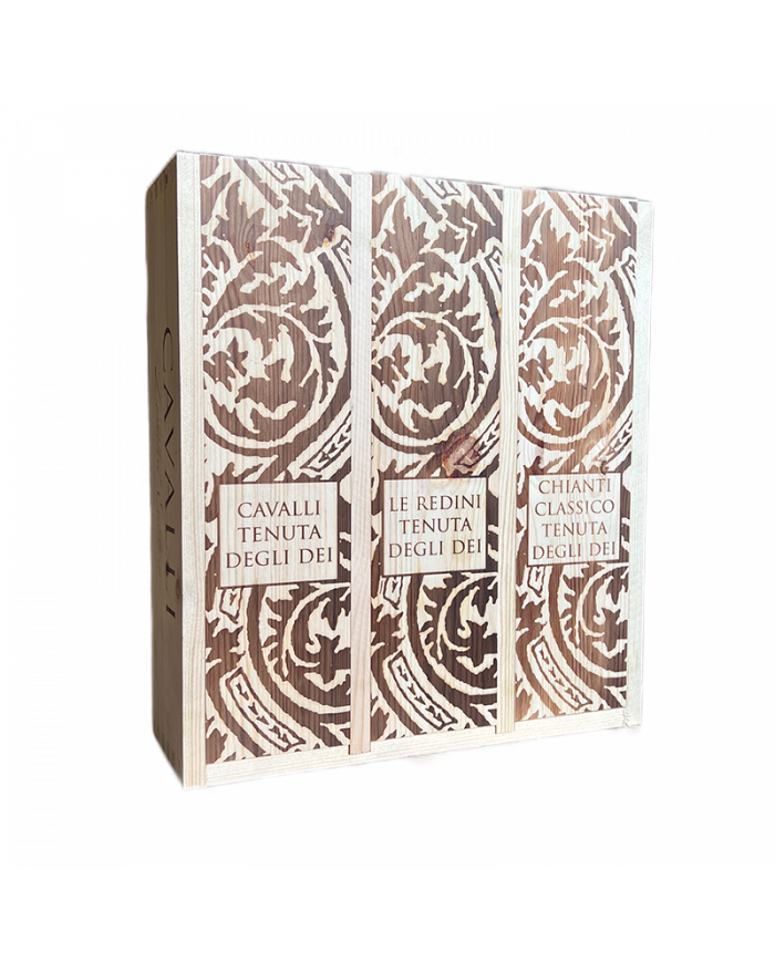 Vini Rossi  Confezione in Legno 3 Annate Tommaso e Roberto Cavalli - Tenuta Degli Dei 85,36 €