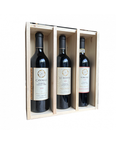 Red Wines  Confezione in Legno 3 Annate Tommaso e Roberto Cavalli - Tenuta Degli Dei 85,36 €