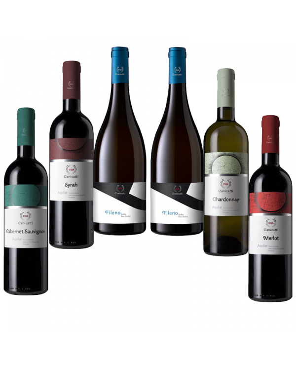 Rode wijnen  Selezione Canicattì 2 bottiglie Fileno - Aquilae: Cabernet Syrah Merlot Chardonnay - CVA Canicattì 46,39 â‚¬ Rode wijnen  Selezione Canicattì 2 bottiglie Fileno - Aquilae: Cabernet Syrah Merlot Chardonnay - CVA Canicattì 46,39 â‚¬