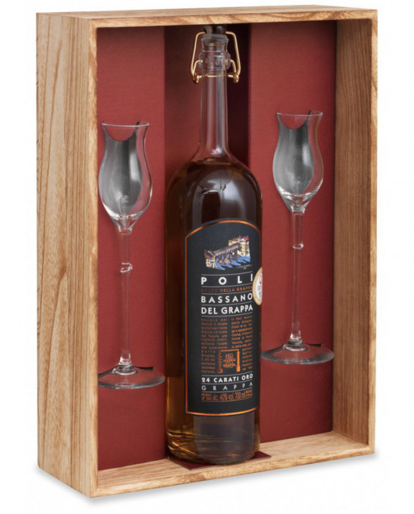 Distillati  Confezione Legno N. 1 Grappa Poli e Bicchieri - Poli Distillerie 43,55 €