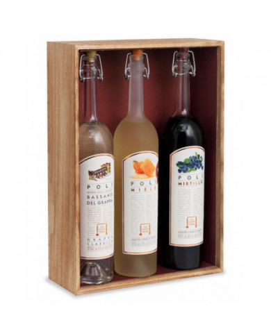 Distillati  Confezione Legno N. 3 Grappa e Liquori Poli - Poli Distillerie 53,82 € Distillati  Confezione Legno N. 3 Grappa e Liquori Poli - Poli Distillerie 53,82 €