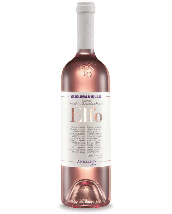 Vini Rosè  Elfo Susumaniello Rosato Salento IGP 2023 - Apollonio 7,78 € Vini Rosè  Elfo Susumaniello Rosato Salento IGP 2023 - Apollonio 7,78 €
