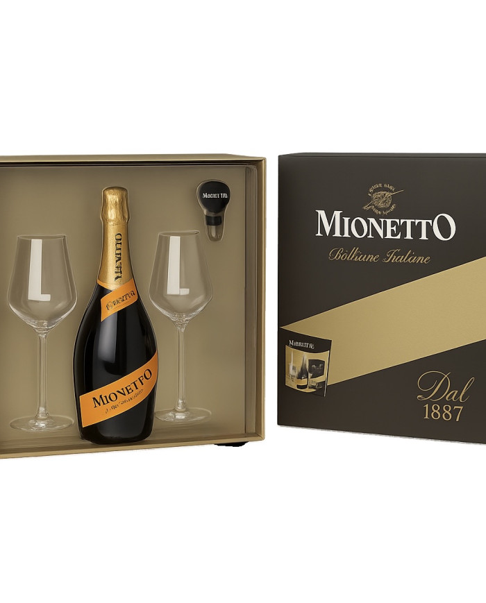 Vini Spumanti  Confezione regalo Prosecco Mionetto Valdobbiadene Superiore DOCG con 2 bicchieri 16,31 €