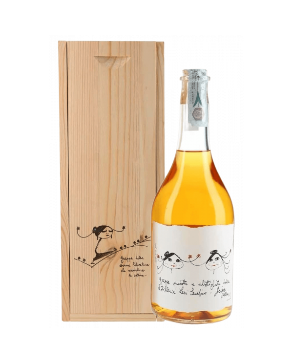 Grappa ambrata cassa legno cl 70 - Levi