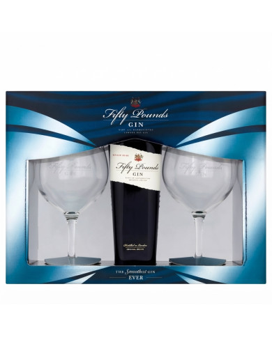 Distillati  Gin Fifty Pounds London Dry Cl 70 Glass Box 2 Bicchieri 33,52&nbsp;€