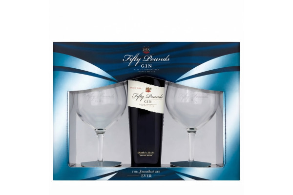 Distillati  Gin Fifty Pounds London Dry Cl 70 Glass Box 2 Bicchieri 33,52&nbsp;€