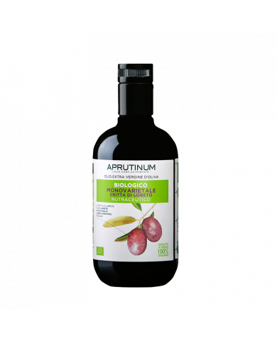 Olio Extravergine di Oliva  Olio Extravergine di Oliva Biologico Monovarietale dritta di Loreto Nutraceutico 25 cl - Aprutinu...
