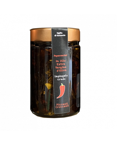 Prelibatezze  Peperoncino a pezzi in Olio Extravergine d'Oliva 90g - Alfredo Ranieri 7,50 € Prelibatezze  Peperoncino a pezzi in Olio Extravergine d'Oliva 90g - Alfredo Ranieri 7,50 €
