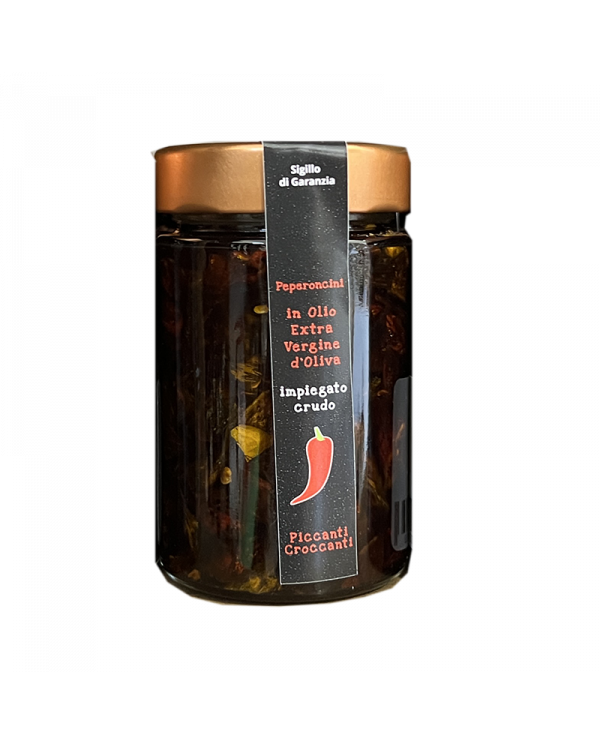 Köstlichkeiten  Peperoncino a pezzi in Olio Extravergine d'Oliva 90g - Alfredo Ranieri 7,50 â‚¬ Köstlichkeiten  Peperoncino a pezzi in Olio Extravergine d'Oliva 90g - Alfredo Ranieri 7,50 â‚¬