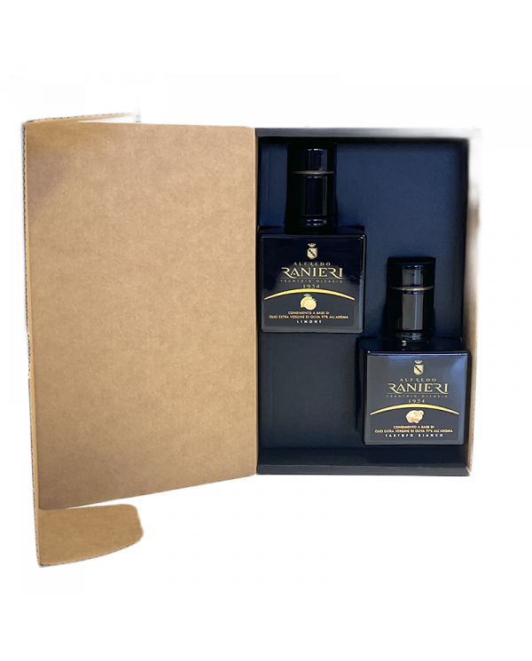 Natives Olivenöl extra  Confezione di Olio Extravergine di Oliva aromatizzati al Tartufo Bianco e Limone 0,25 cl - Alfredo Ra... Natives Olivenöl extra  Confezione di Olio Extravergine di Oliva aromatizzati al Tartufo Bianco e Limone 0,25 cl - Alfredo Ra...