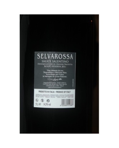Vini Rossi  Selvarossa Salice Salentino Riserva 2016 - 5 Litri - Cantine Due Palme 57,38 â‚¬ Vini Rossi  Selvarossa Salice Salentino Riserva 2016 - 5 Litri - Cantine Due Palme 57,38 â‚¬