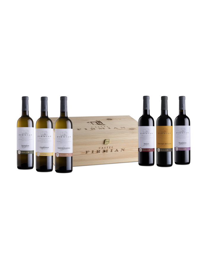 Vini Bianchi  Confezione in legno da 6 bottiglie - Castel Firmian 74,75 € Vini Bianchi  Confezione in legno da 6 bottiglie - Castel Firmian 74,75 €