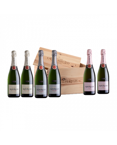 White wines  Confezione regalo in legno da 6 bottiglie MISTE AlpeRegis Trento DOC - Rotari 149,00 € White wines  Confezione regalo in legno da 6 bottiglie MISTE AlpeRegis Trento DOC - Rotari 149,00 €