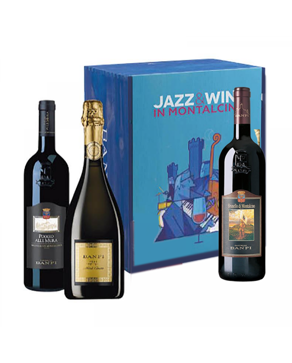 Vini Rossi  Jazz & Wine Montalcino: Brunello di Montalcino - Brunello Poggio alle Mura - Spumante Metodo Classico - Banfi 108...