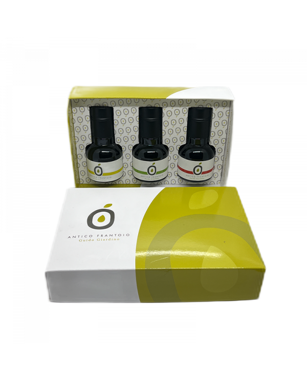 Olio Extravergine di Oliva  Confezione Tre Oli Extravergine di Oliva Lime Limone Peperoncino - Antico Frantoio Guido Giardino... Olio Extravergine di Oliva  Confezione Tre Oli Extravergine di Oliva Lime Limone Peperoncino - Antico Frantoio Guido Giardino...