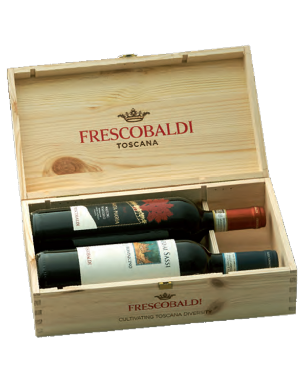 Vini Rossi Cassetta SCOPRI FRESCOBALDI Morellino di Scansano SANTA MARIA DOCG - Rosso di Montalcino Campo ai Sassi DOC - Fre... Vini Rossi Cassetta SCOPRI FRESCOBALDI Morellino di Scansano SANTA MARIA DOCG - Rosso di Montalcino Campo ai Sassi DOC - Fre...